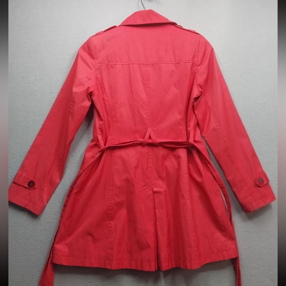 DKNY Trench Coat Womens Small Belted Lightweight Double Breasted Lined Jacket - Picture 2 of 7